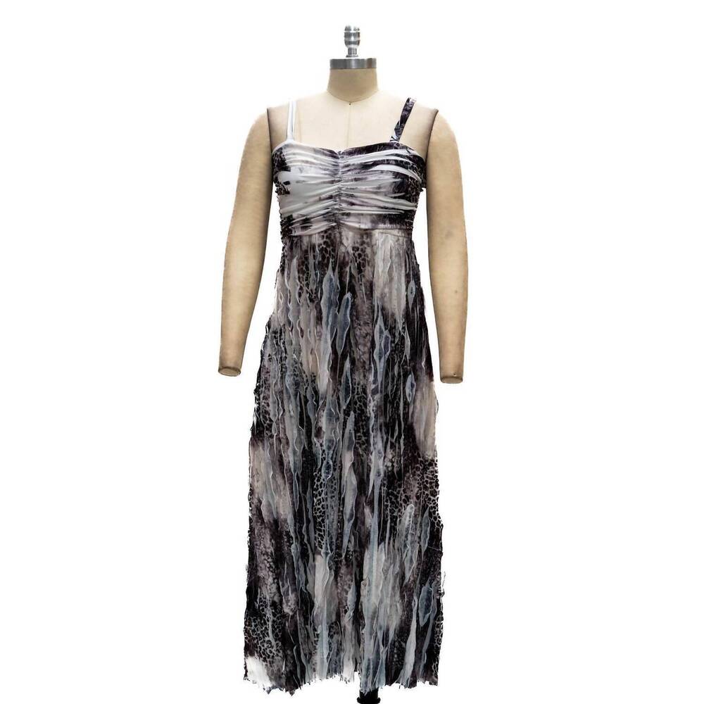 NEW PARIS PARIS women's sleeveless maxi dress in grey